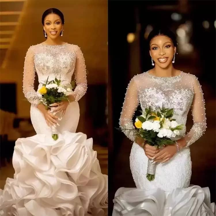 Robe de mariée sirène africaine - image 2